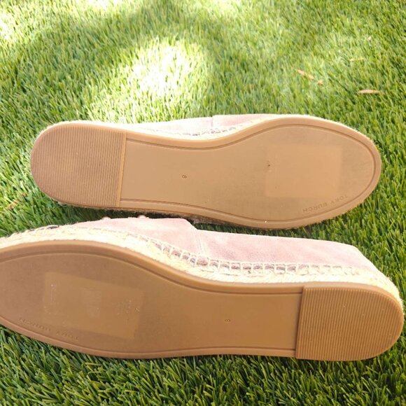 NEW TORY BURCH Pearl Logo Suede Espadrille In Pink - Picture 4 of 4